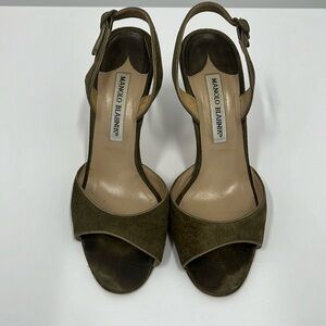 Manolo Blahnik D’Orsey sandals in Dark Green size 38eu